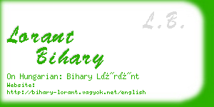 lorant bihary business card